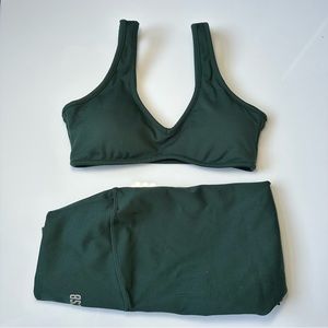 CSB SET - FOREST GREEN SERENITY BRA AND SERENITY LEGGINGS S Bra Top / XS Bottoms